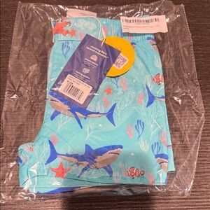 Kids' Shark Print Swim Trunks
